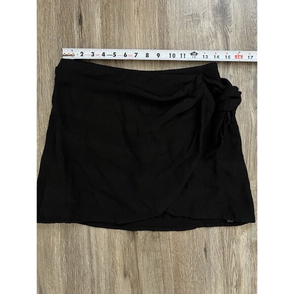 Free People Kamala Mini Skirt Wrap High Waisted Black Size Small - Picture 5 of 7